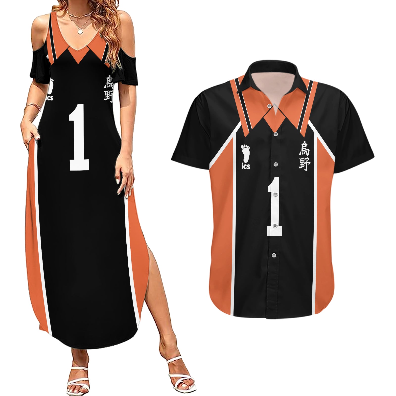 Daichi Sawamura Karasuno Couples Matching Summer Maxi Dress and Hawaiian Shirt