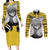 Minato Namikaze - Anime Style Manga Couples Matching Long Sleeve Bodycon Dress and Long Sleeve Button Shirt