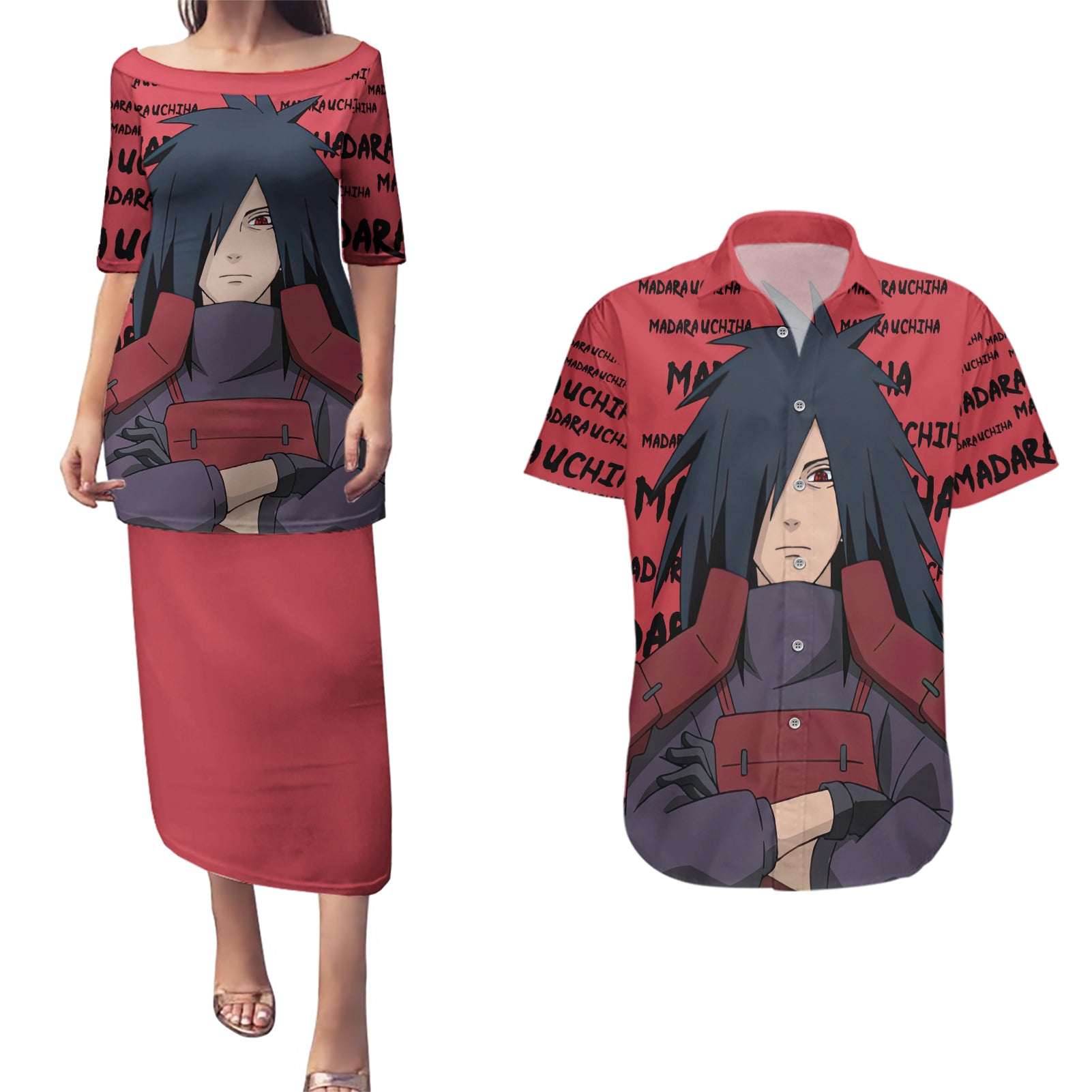 Madara Uchiha - Style Manga Couples Matching Puletasi and Hawaiian Shirt