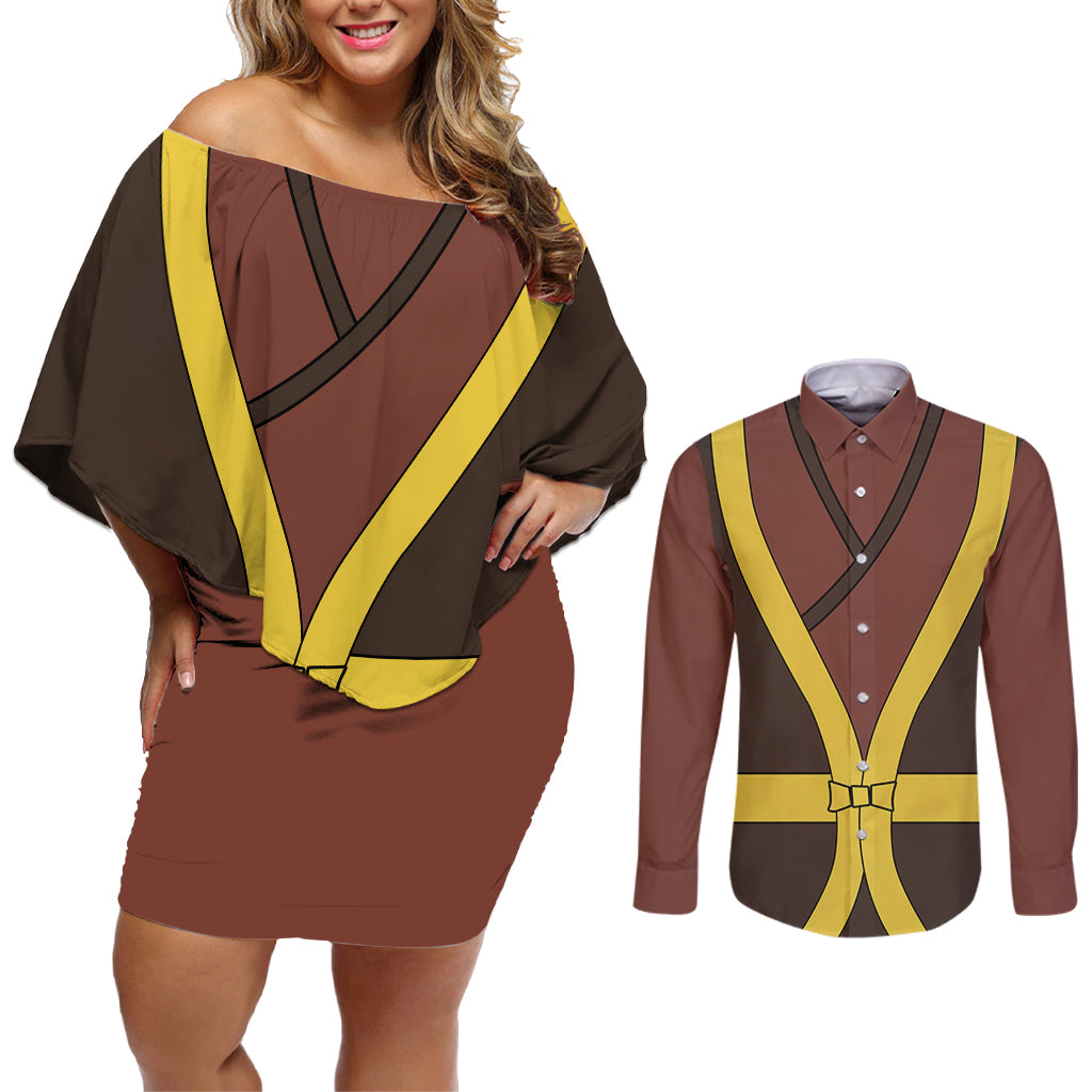 Zuko Couples Matching Off Shoulder Short Dress and Long Sleeve Button Shirt Avatar