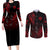 Uchiha Sasuke Couples Matching Long Sleeve Bodycon Dress and Long Sleeve Button Shirt Naruto