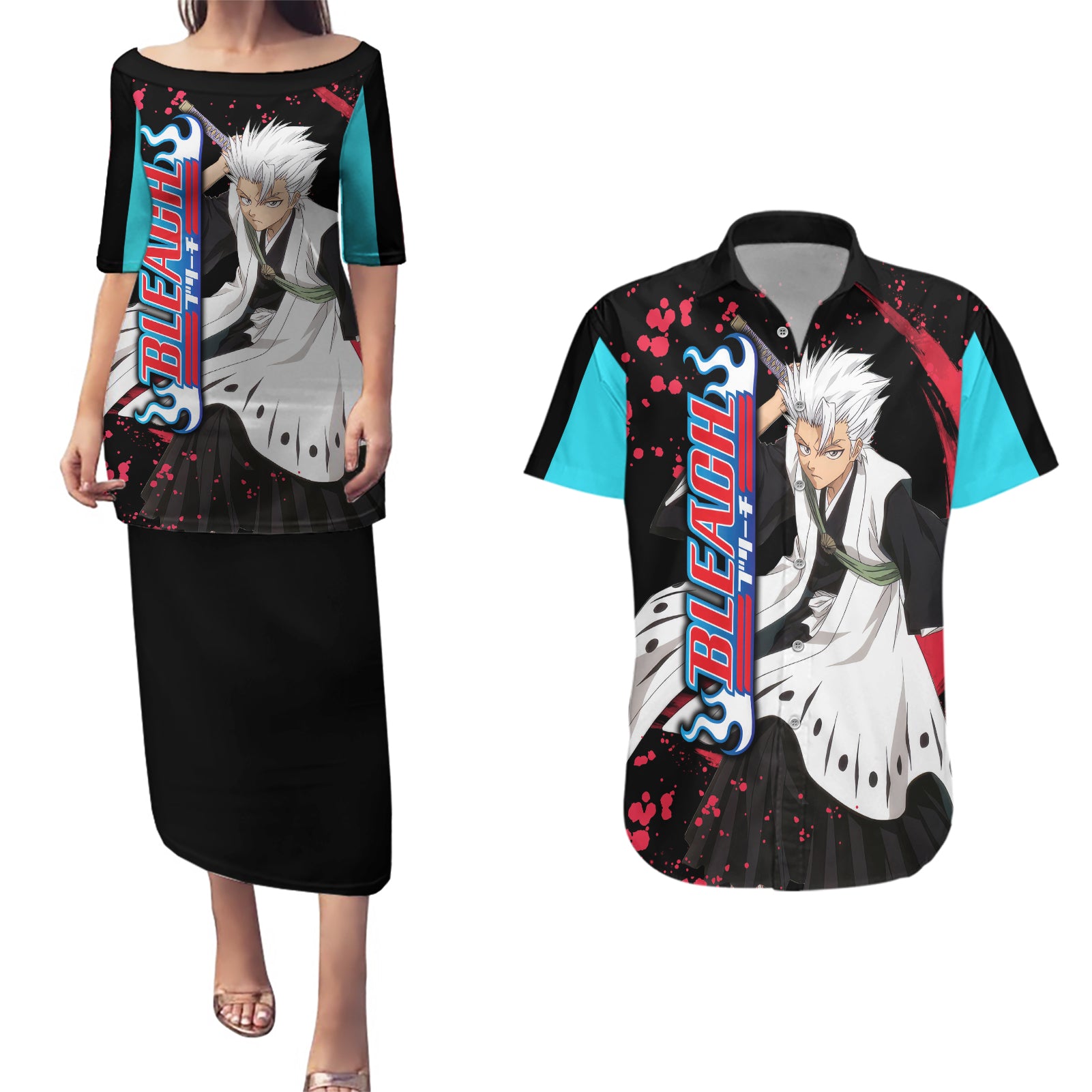 Toshiro Hitsugaya Couples Matching Puletasi and Hawaiian Shirt Bleach