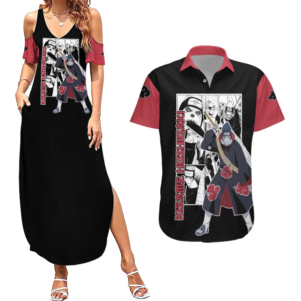 Kisame Hoshigaki - Naruto Couples Matching Summer Maxi Dress and Hawaiian Shirt Anime Mix Manga Style