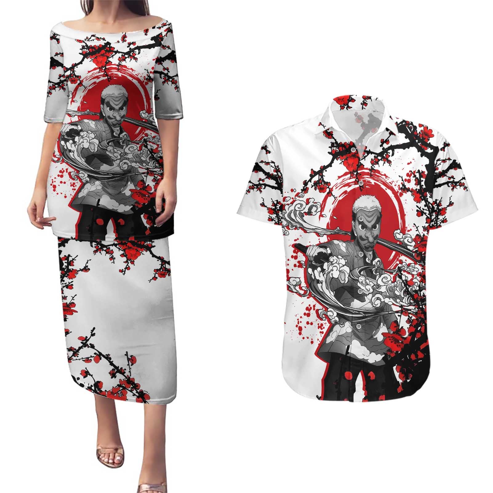 Urokodaki Sakonji - Demon Slayer Couples Matching Puletasi and Hawaiian Shirt Anime Japan Style