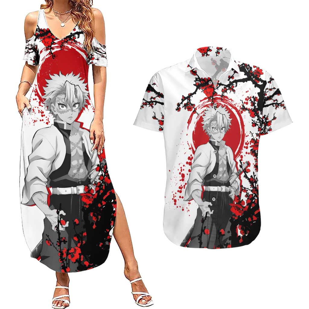 Sanemi Shinazugawa - Demon Slayer Couples Matching Summer Maxi Dress and Hawaiian Shirt Anime Japan Style