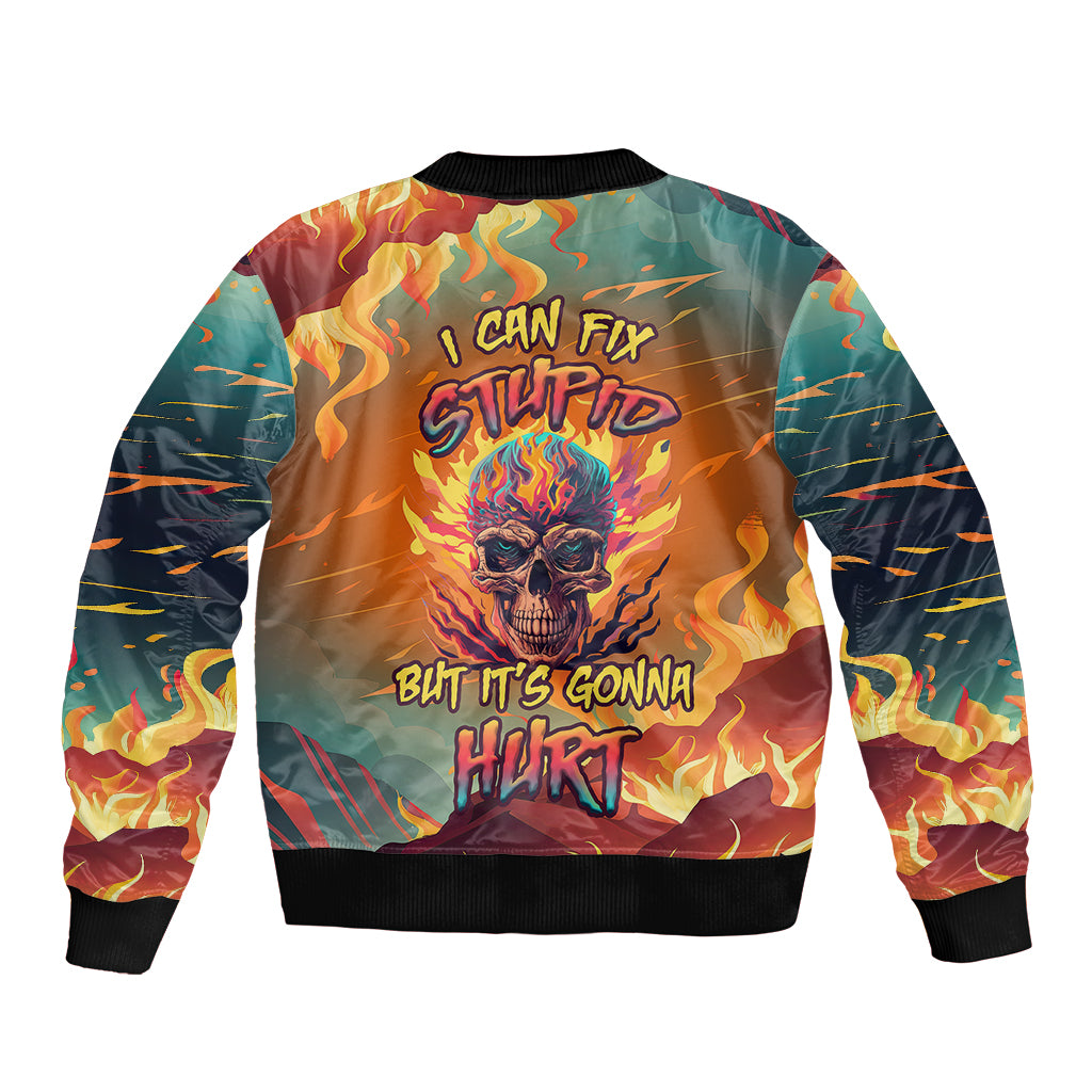 i-can-fix-stupid-bit-its-gonna-hurt-flaming-kull-bomber-jacket