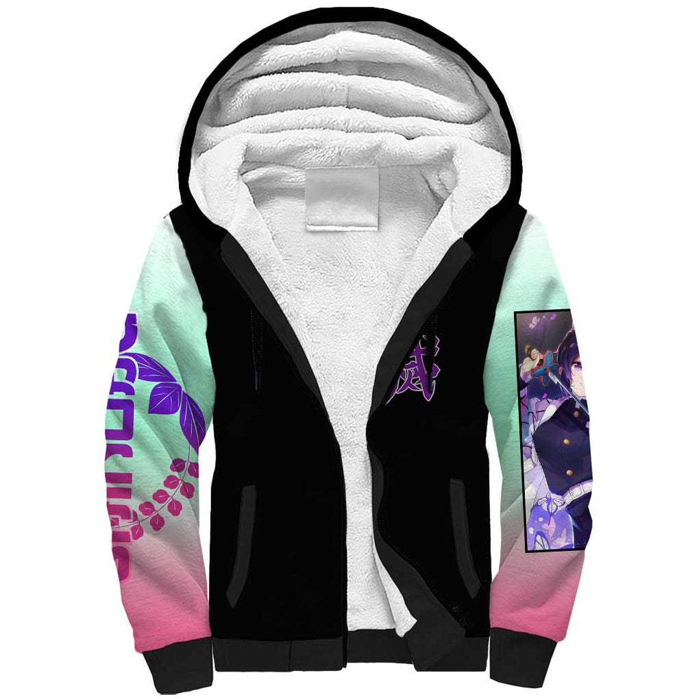 Shinobu Kocho Kimesu No Yaiba Sherpa Hoodie Japan Anime Style