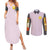 Ampharos - Poke Couples Matching Summer Maxi Dress and Long Sleeve Button Shirt Anime Style