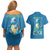 Squirtle Poke Couples Matching Off Shoulder Short Dress and Hawaiian Shirt Anime Style