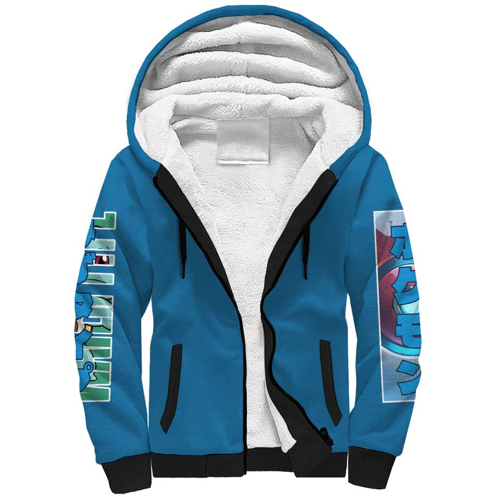 Squirtle Poke Sherpa Hoodie Anime Style