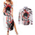 Gogeta - Japan Style Anime Couples Matching Summer Maxi Dress and Long Sleeve Button Shirt