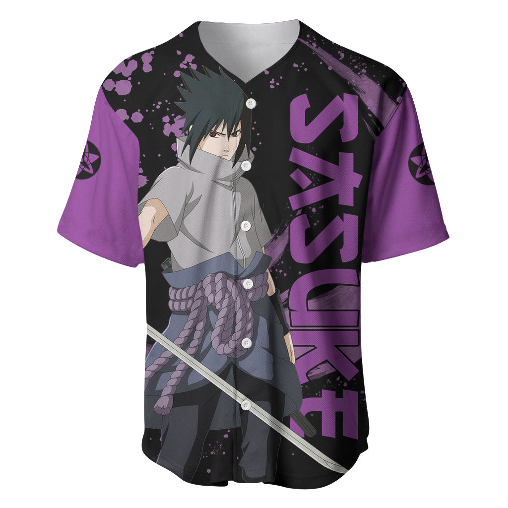 Uchiha Sasuke Sharingan Eyes Baseball Jersey Naruto