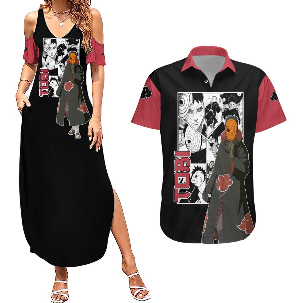 Tobi - Naruto Couples Matching Summer Maxi Dress and Hawaiian Shirt Anime Mix Manga Style