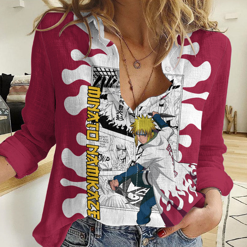 Minato Namikaze - Naruto Women Casual Shirt Anime Mix Manga Style