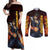 Kenshiro - Fist of the North Star Couples Matching Off Shoulder Maxi Dress and Long Sleeve Button Shirt Anime Style