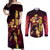 Falco - Fist Of The North Star Couples Matching Off Shoulder Maxi Dress and Long Sleeve Button Shirt Anime Mix Manga Style