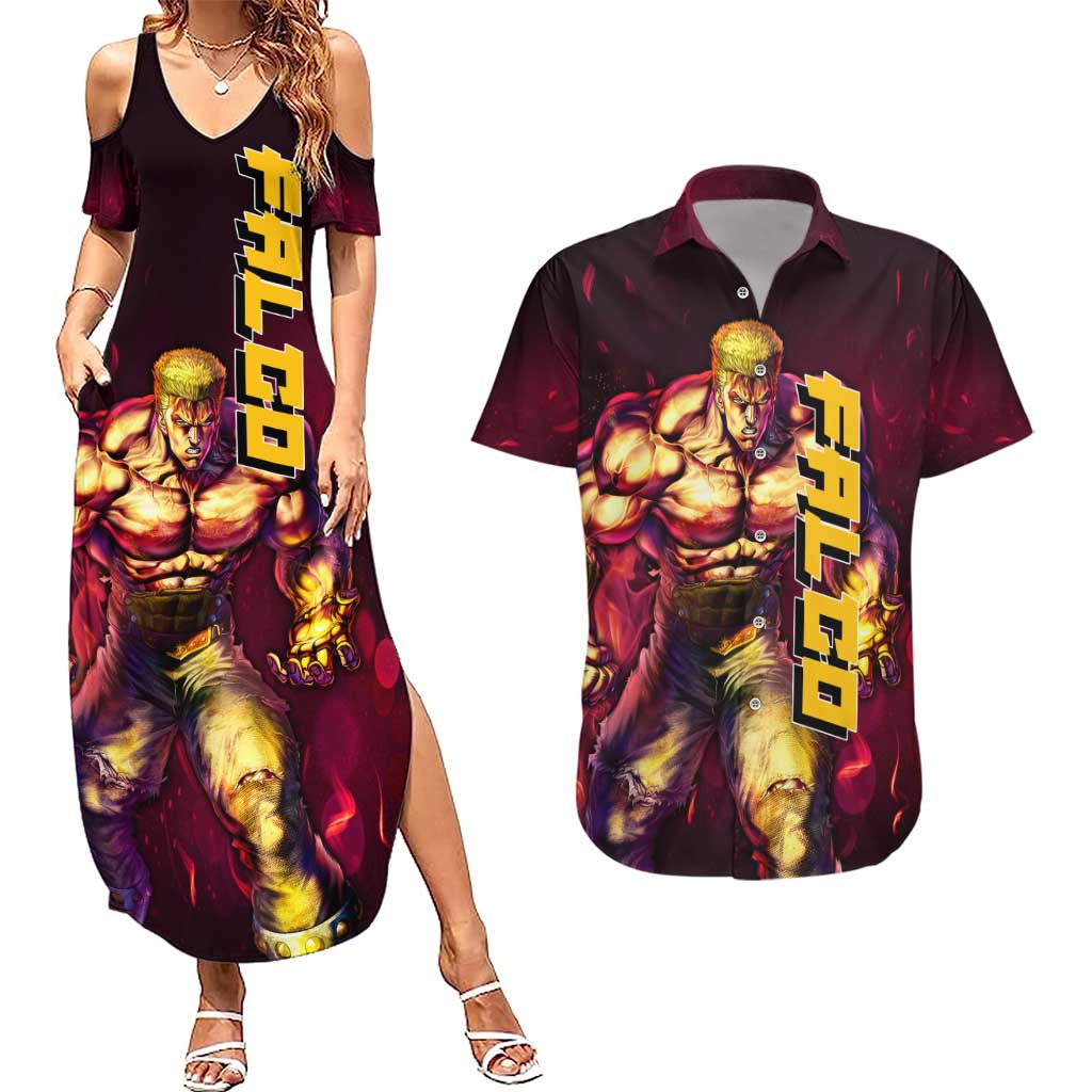 Falco - Fist Of The North Star Couples Matching Summer Maxi Dress and Hawaiian Shirt Anime Mix Manga Style