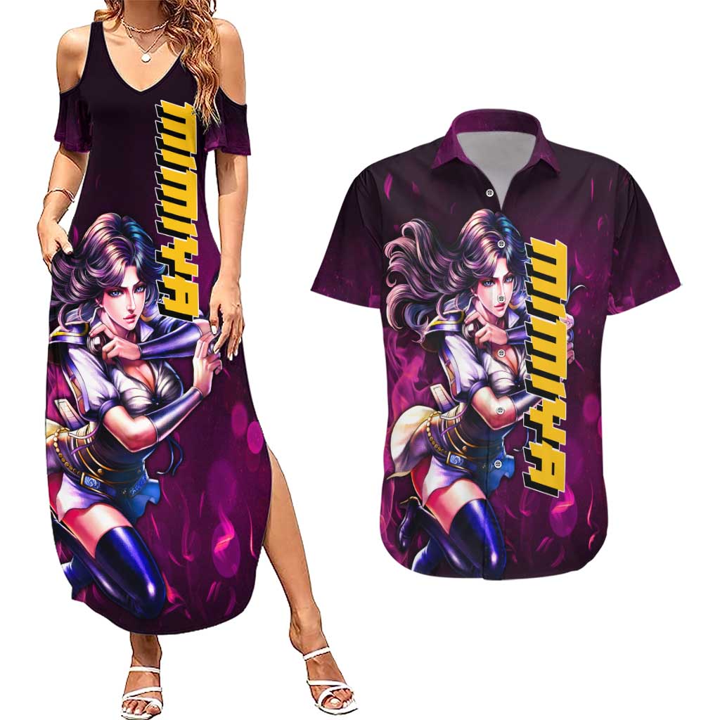 Mimiya - Fist Of The North Star Couples Matching Summer Maxi Dress and Hawaiian Shirt Anime Mix Manga Style