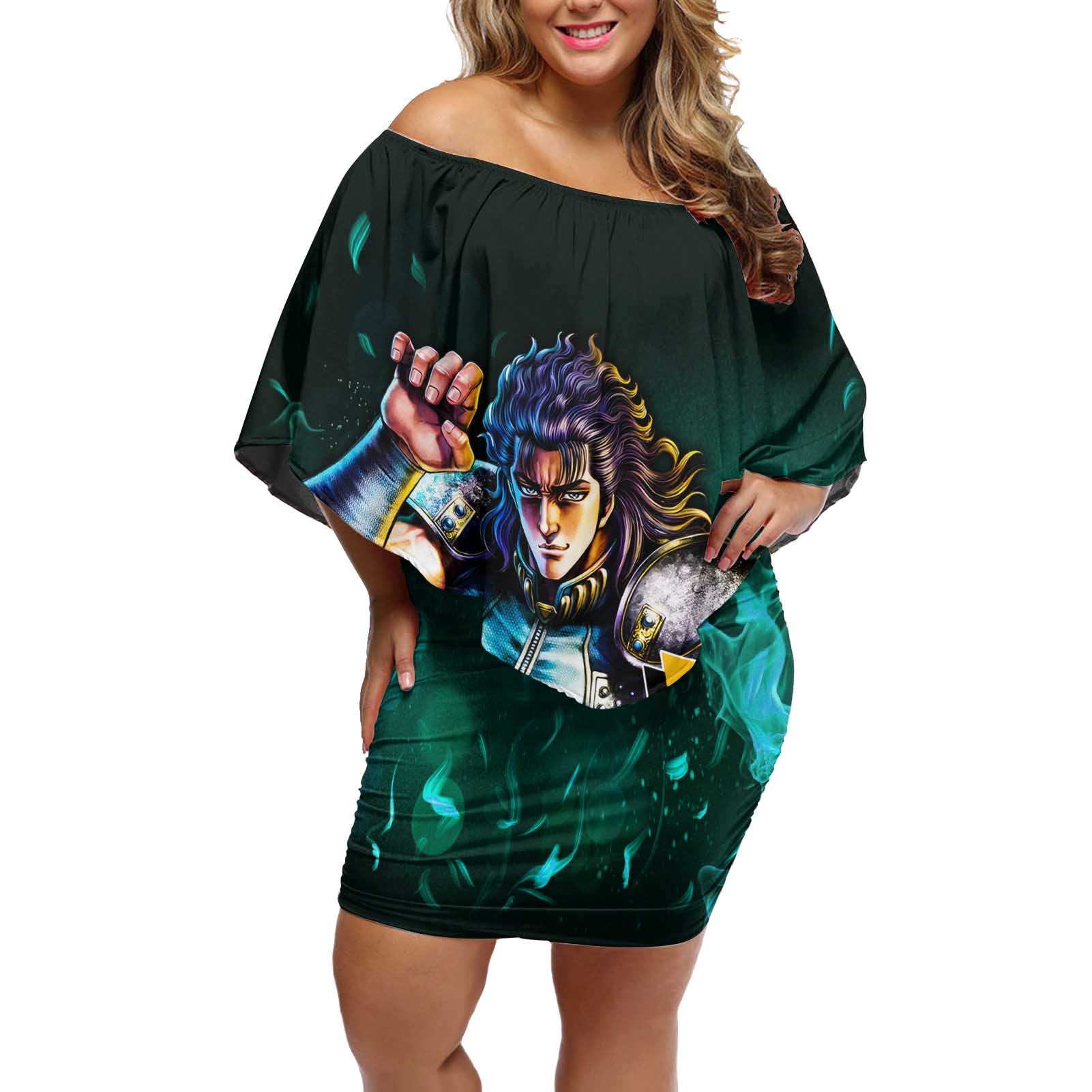 Rei - Fist Of The North Star Off Shoulder Short Dress Anime Mix Manga Style