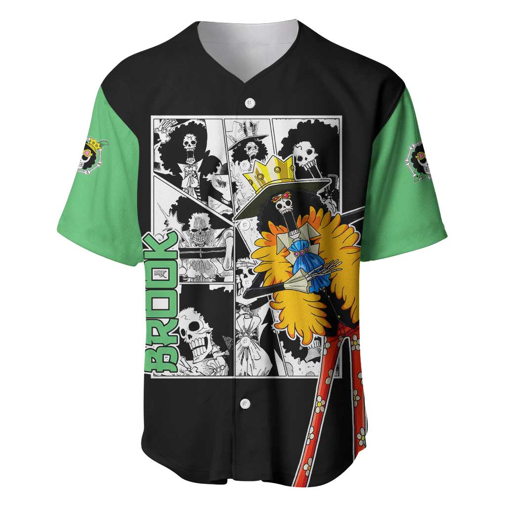 Brook - One Piece Baseball Jersey Anime Mix Manga Style