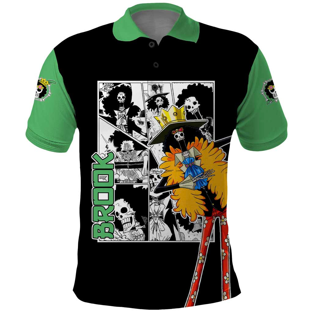 Brook - One Piece Polo Shirt Anime Mix Manga Style