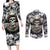 skull-cowboy-couples-matching-long-sleeve-bodycon-dress-and-long-sleeve-button-shirts-out-law