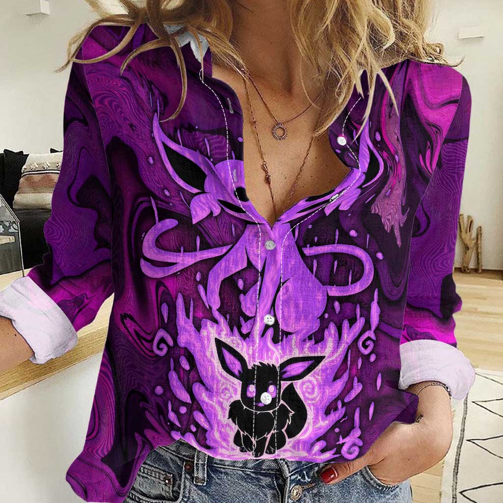 Blazing Espeon Women Casual Shirt Anime Style