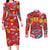 Akira Full Decals Couples Matching Long Sleeve Bodycon Dress and Long Sleeve Button Shirt Anime Style