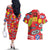 Akira Full Decals Couples Matching Off The Shoulder Long Sleeve Dress and Hawaiian Shirt Anime Style