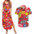 Akira Full Decals Couples Matching Summer Maxi Dress and Hawaiian Shirt Anime Style