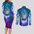 Trippy Astral Vegeta Dragon Ball Z Couples Matching Long Sleeve Bodycon Dress and Long Sleeve Button Shirt Anime Style