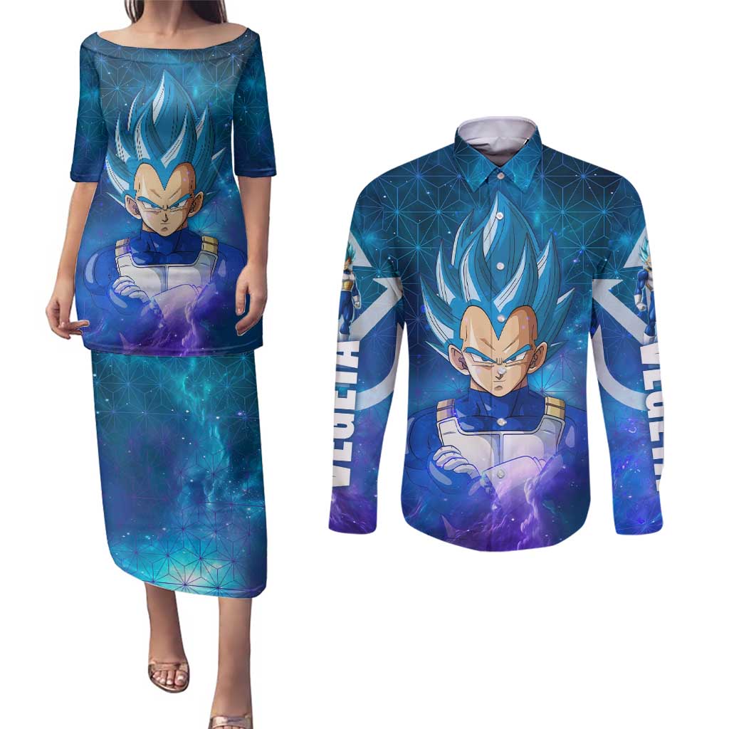 Trippy Astral Vegeta Dragon Ball Z Couples Matching Puletasi and Long Sleeve Button Shirt Anime Style