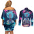 Rick and Morty Trippy Cosmic Rick Hoodie Couples Matching Off Shoulder Short Dress and Long Sleeve Button Shirt Trippy Style