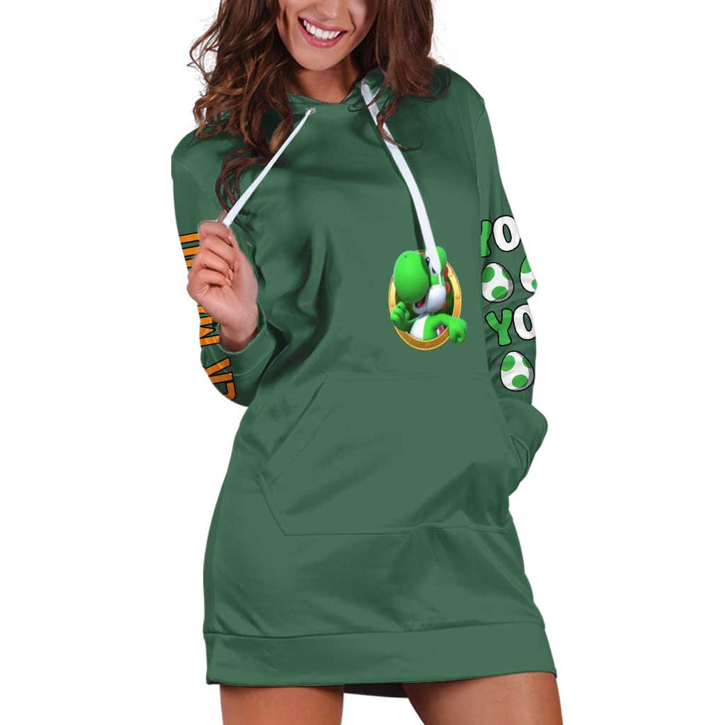 Yoshi Mario Bros Hoodie Dress Anime Style