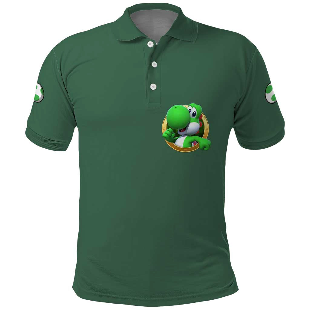 Yoshi Mario Bros Polo Shirt Anime Style