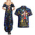 Vibing FLCL Couples Matching Summer Maxi Dress and Hawaiian Shirt Anime Mix Colorful Abstract Style