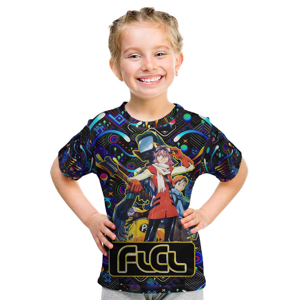 Vibing FLCL Kid T Shirt Anime Mix Colorful Abstract Style