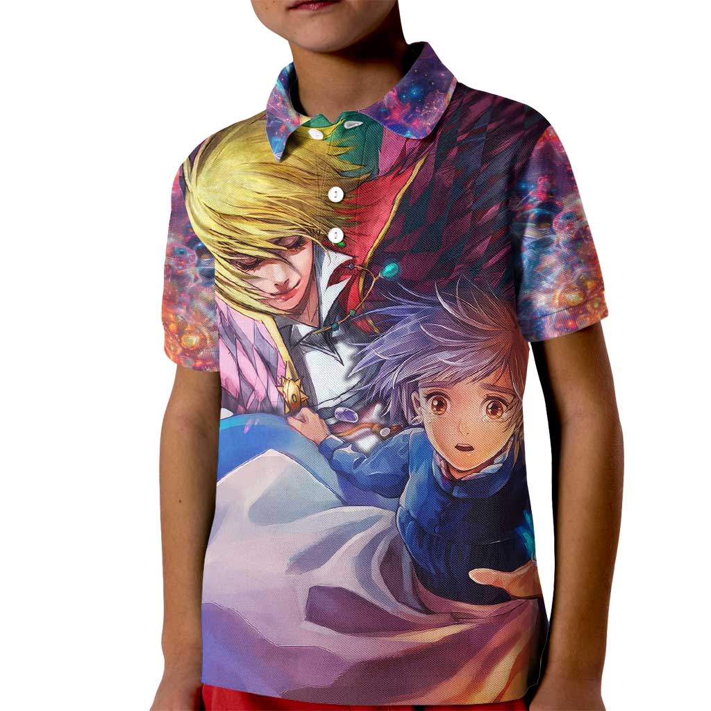 Trippy Howls Moving Castle Studio Ghibli Kid Polo Shirt Anime Mix With Trippy Style