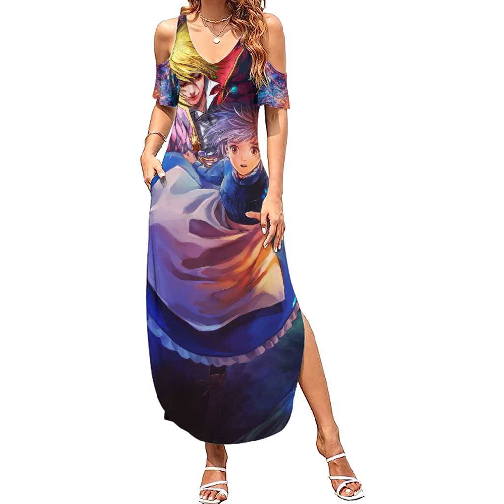 Trippy Howls Moving Castle Studio Ghibli Summer Maxi Dress Anime Mix With Trippy Style