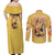 Agatsuma Zenitsu V2 Demon Slayer Couples Matching Off Shoulder Maxi Dress and Long Sleeve Button Shirt Anime Style