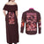 Kamado Nezuko V2 Demon Slayer Couples Matching Off Shoulder Maxi Dress and Long Sleeve Button Shirt Anime Style