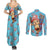 Tony Tony Chopper - Movie Red Couples Matching Summer Maxi Dress and Long Sleeve Button Shirt