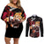 Kyojuro Rengoku - Japan Style Couples Matching Off Shoulder Short Dress and Long Sleeve Button Shirt