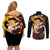 Kyojuro Rengoku - Japan Style Couples Matching Off Shoulder Short Dress and Long Sleeve Button Shirt