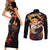 Kyojuro Rengoku - Japan Style Couples Matching Short Sleeve Bodycon Dress and Long Sleeve Button Shirt