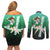 Sailor Jupiter Makoto Kino Couples Matching Off Shoulder Short Dress and Long Sleeve Button Shirt