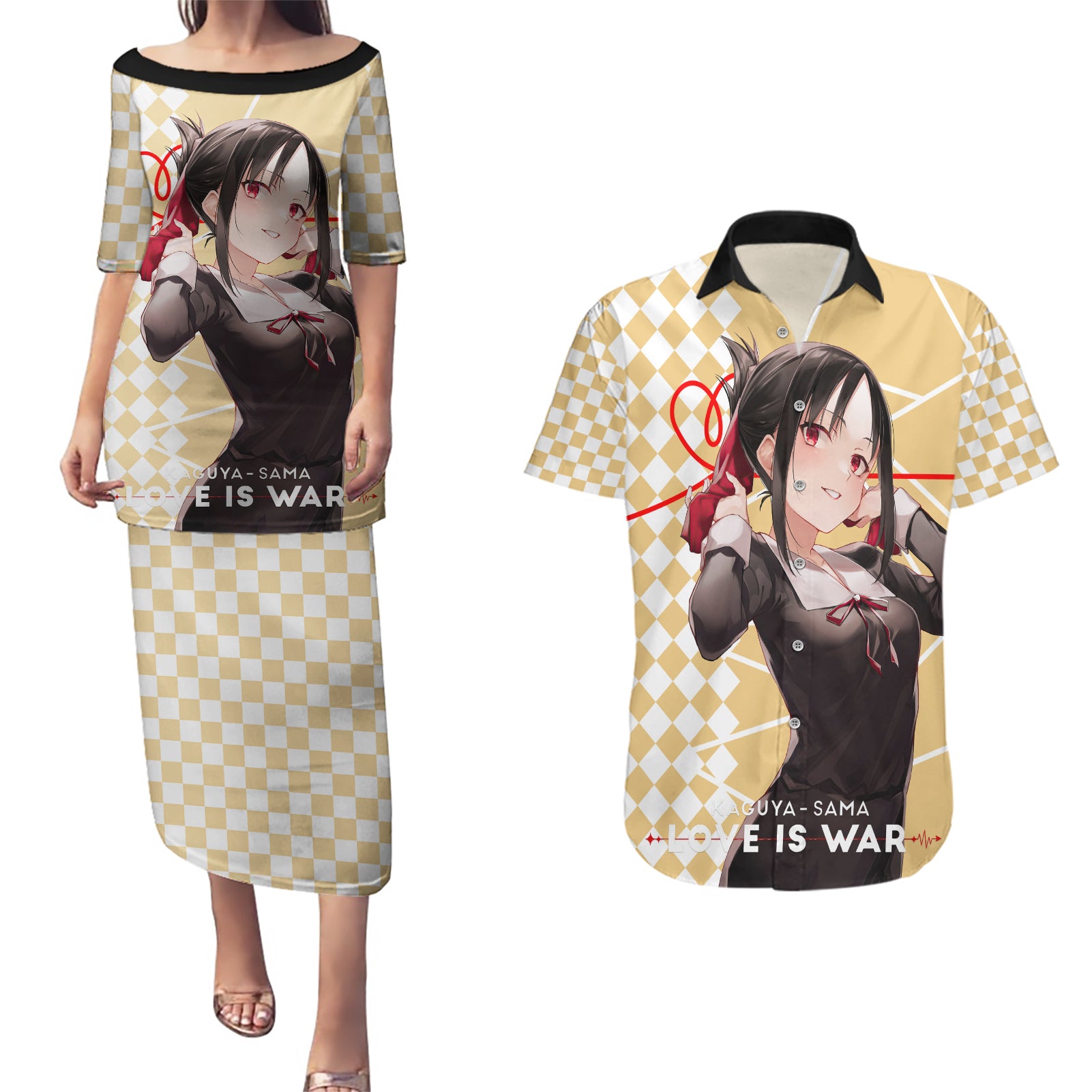 Love Is War Kaguya Shinomiya - Kaguya-sama Couples Matching Puletasi and Hawaiian Shirt