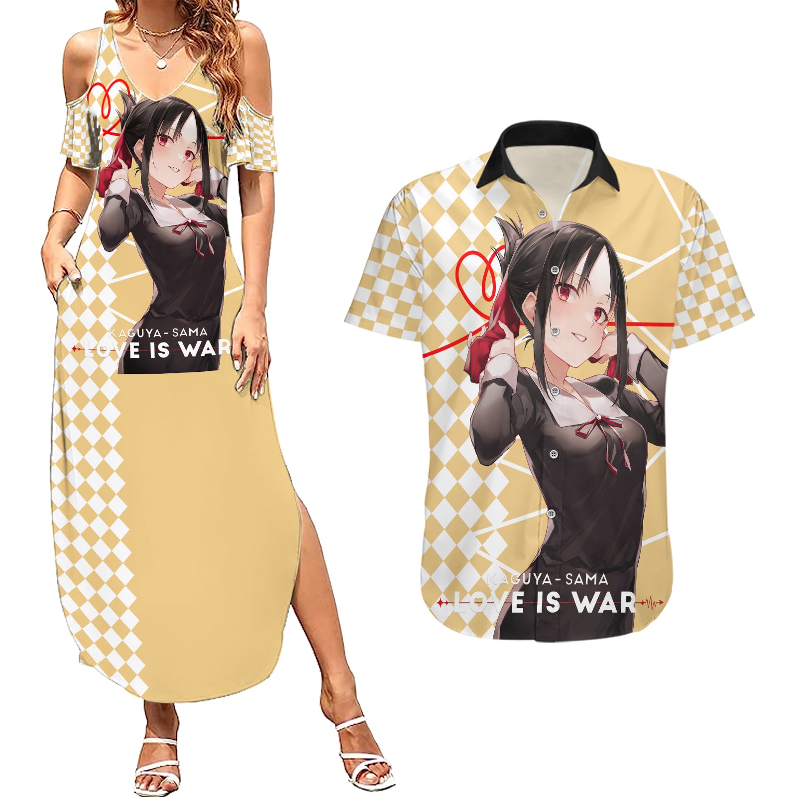 Love Is War Kaguya Shinomiya - Kaguya-sama Couples Matching Summer Maxi Dress and Hawaiian Shirt