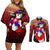 Sailor Mars Rei Hino Couples Matching Off Shoulder Short Dress and Long Sleeve Button Shirt