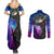 Kirito - Galaxy Style Couples Matching Summer Maxi Dress and Long Sleeve Button Shirt Sword Art Galaxy Style